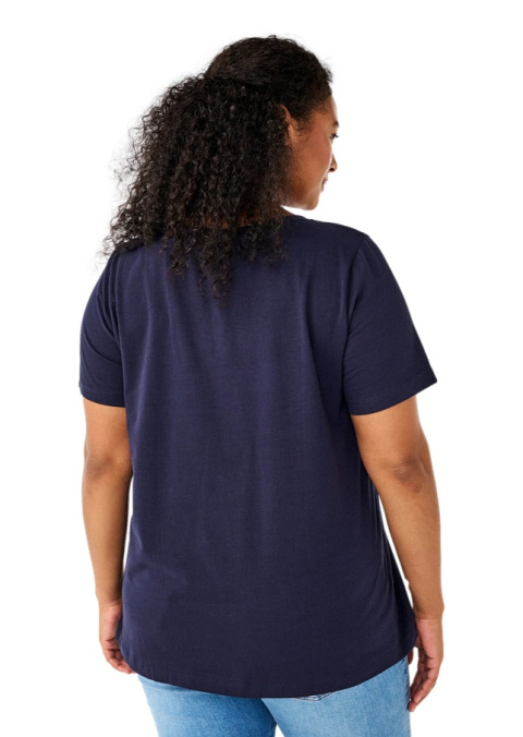 ZIZZI KLASYCZNY WYGODNY GRANATOWY T-SHIRT 010D ZIZZI KLASYCZNY WYGODNY GRANATOWY T-SHIRT 010D