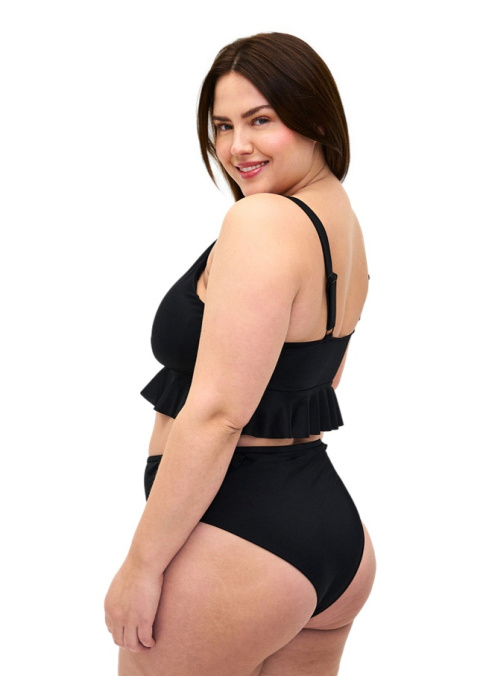ZIZZI CZARNE MAJTKI KĄPIELOWE BIKINI FALBANKI 726Q