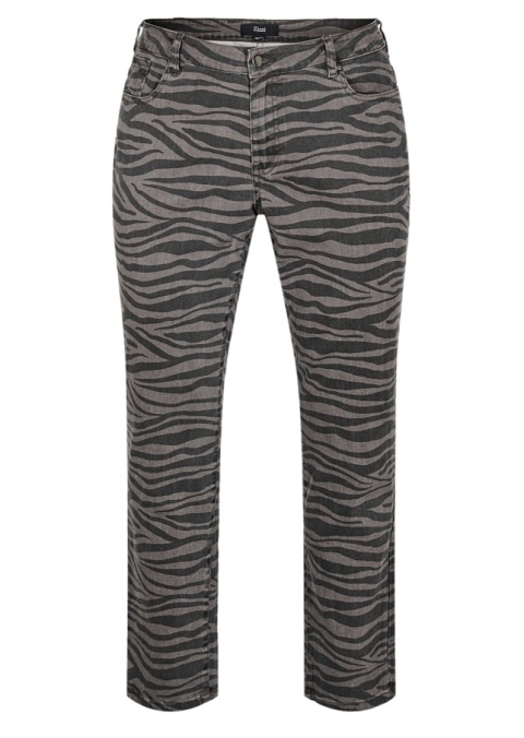 ZIZZI PROSTE SZARE JEANSY ZEBRA 076H N78