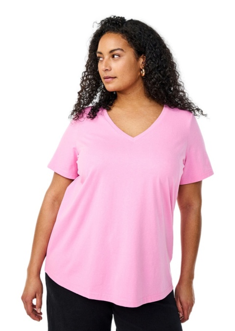 ZIZZI KLASYCZNY WYGODNY RÓŻOWY T-SHIRT 002H ZIZZI KLASYCZNY WYGODNY RÓŻOWY T-SHIRT 002H