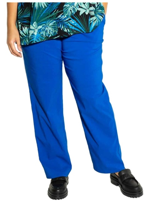 STUDIO ELEGANCKIE NIEBIESKIE SPODNIE PROSTA NOGAWKA S864