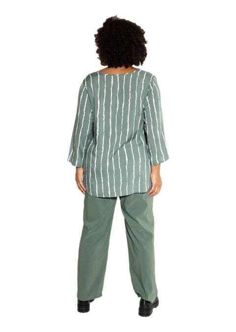 STUDIO ELEGANCKIE OLIWKOWE SPODNIE PROSTA NOGAWKA S864