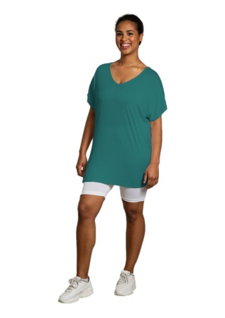 SANDGAARD LUŹNA TURKUSOWA BLUZKA T-SHIRT S103