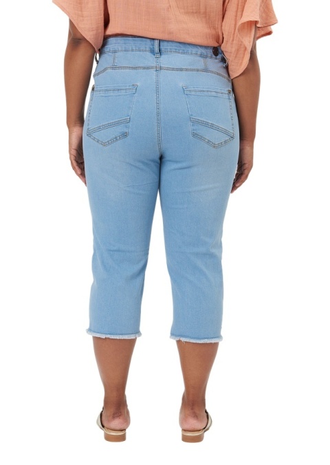 ADIA MODNE NIEBIESKIE JEANSY 3/4 PRZETARCIA A102