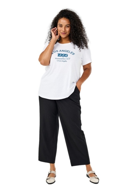 ZIZZI KLASYCZNY BIAŁY T-SHIRT NAPIS 002G ZIZZI KLASYCZNY BIAŁY T-SHIRT NAPIS 002G
