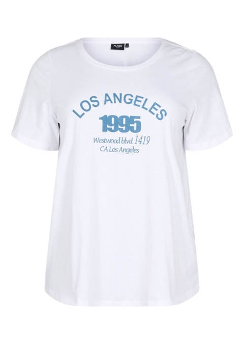 ZIZZI KLASYCZNY BIAŁY T-SHIRT NAPIS 002G ZIZZI KLASYCZNY BIAŁY T-SHIRT NAPIS 002G