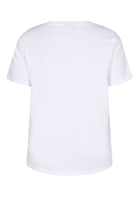 ZIZZI KLASYCZNY BIAŁY T-SHIRT NAPIS 002G ZIZZI KLASYCZNY BIAŁY T-SHIRT NAPIS 002G