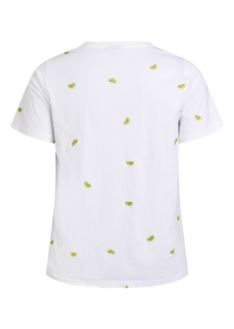 ZIZZI WYGODNY BIAŁY T-SHIRT NADRUK BAWEŁNA 252C ZIZZI WYGODNY BIAŁY T-SHIRT NADRUK BAWEŁNA 252C