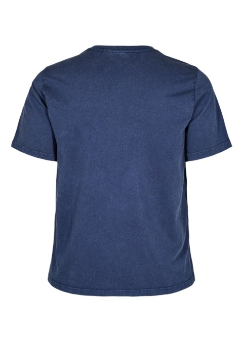ZIZZI WYJĄTKOWY GRANATOWY T-SHIRT NAPIS DETALE 285A
