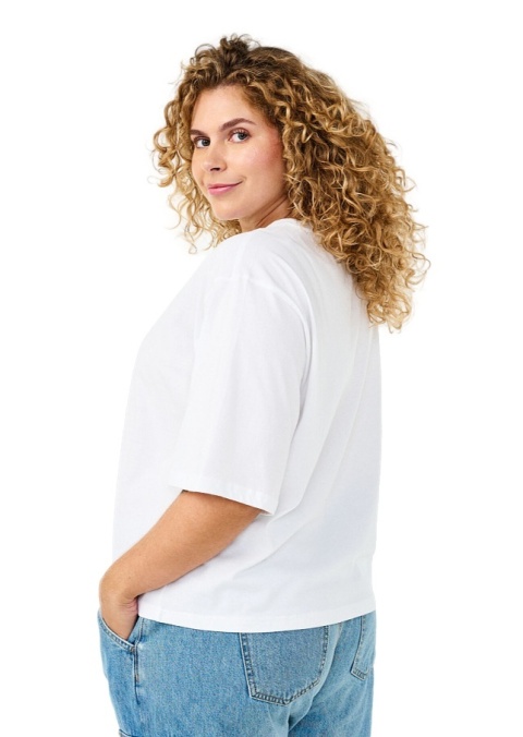 ZIZZI PUDEŁKOWY BIAŁY T-SHIRT BAWEŁNA 224C