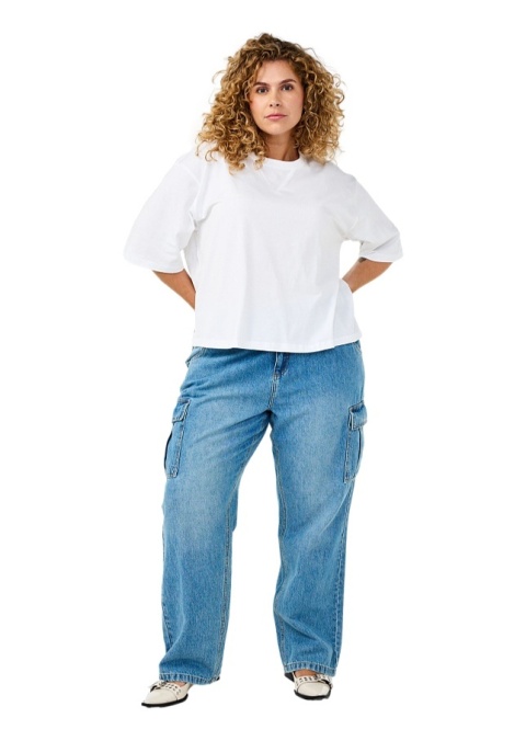 ZIZZI PUDEŁKOWY BIAŁY T-SHIRT BAWEŁNA 224C