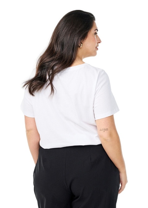ZIZZI BIAŁY BAWEŁNIANY T-SHIRT NADRUK 507A ZIZZI BIAŁY BAWEŁNIANY T-SHIRT NADRUK 507A