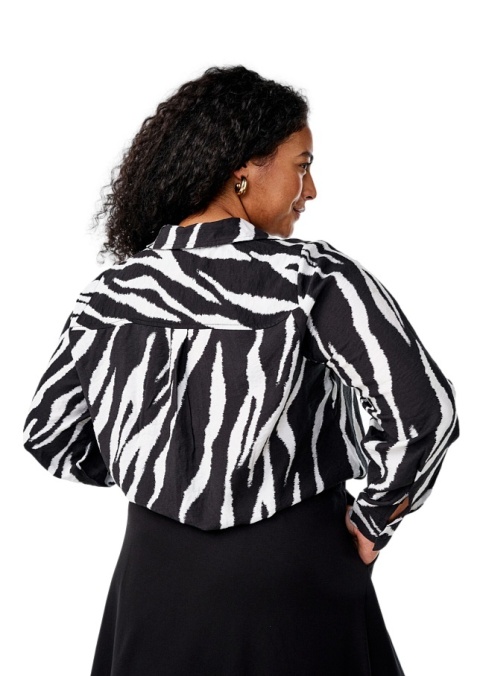 ZIZZI CZARNA KOSZULA WZÓR ZEBRA 560B