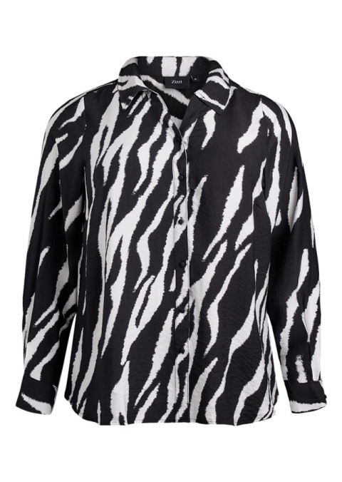 ZIZZI CZARNA KOSZULA WZÓR ZEBRA 560B