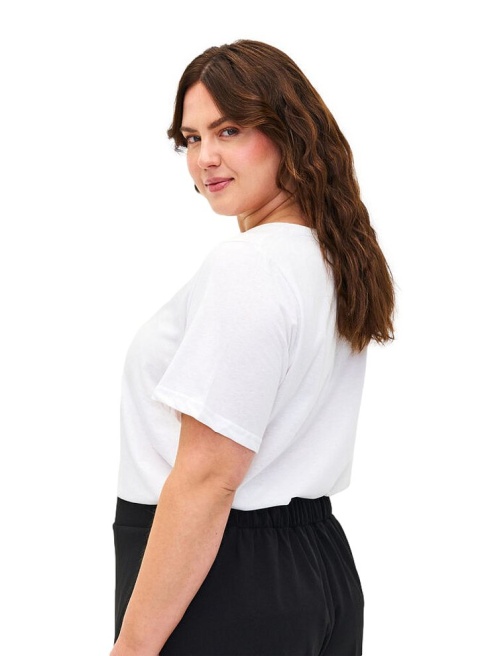ZIZZI T-SHIRT BLUZKA BIAŁA NADRUK 002C ZIZZI T-SHIRT BLUZKA BIAŁA NADRUK 002C