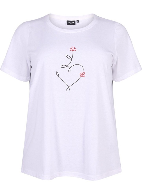 ZIZZI T-SHIRT BLUZKA BIAŁA NADRUK 002C ZIZZI T-SHIRT BLUZKA BIAŁA NADRUK 002C