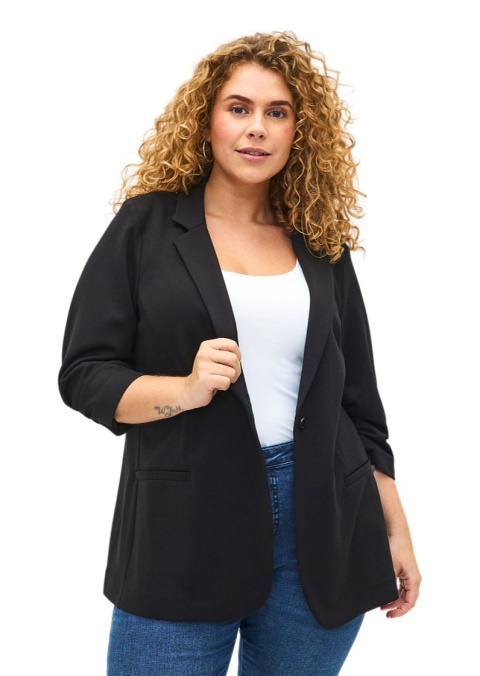 ZIZZI ELEGANCKA CZARNA MARYNARKA WISKOZA 008Q