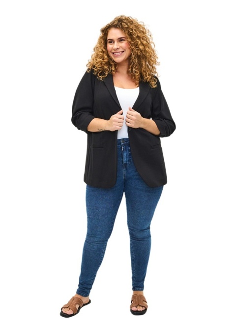 ZIZZI ELEGANCKA CZARNA MARYNARKA WISKOZA 008Q