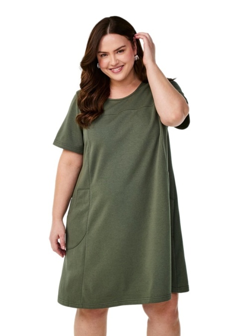 ZIZZI OLIWKOWA JERSEYOWA SUKIENKA KIESZENIE 199A ZIZZI OLIWKOWA JERSEYOWA SUKIENKA KIESZENIE 199A