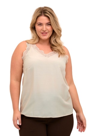 KAFFE KREMOWY TOP BLUZKA KORONKA K396