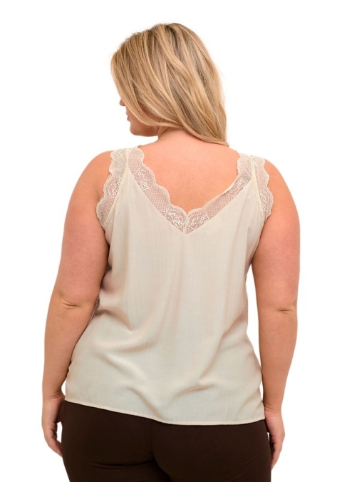 KAFFE KREMOWY TOP BLUZKA KORONKA K396
