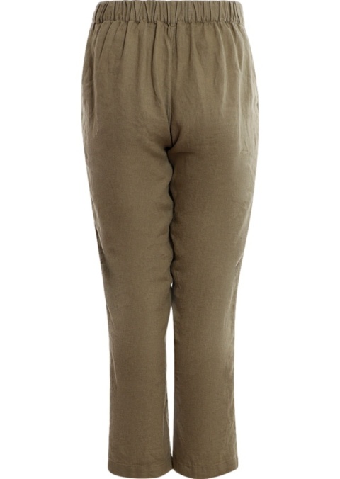 CHALOU PROSTE LNIANE SPODNIE KHAKI C255