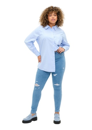 ZIZZI JASNONIEBIESKIE SPODNIE JEGGINSY WYSOKI STAN 027D N78