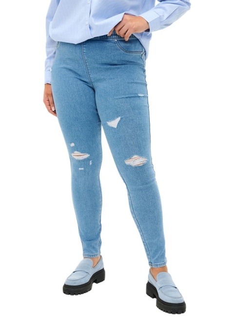 ZIZZI JASNONIEBIESKIE SPODNIE JEGGINSY WYSOKI STAN 027D N78