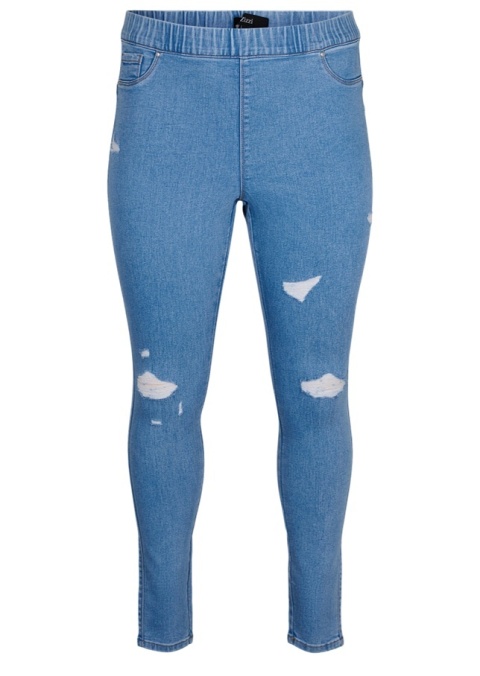 ZIZZI JASNONIEBIESKIE SPODNIE JEGGINSY WYSOKI STAN 027D N78