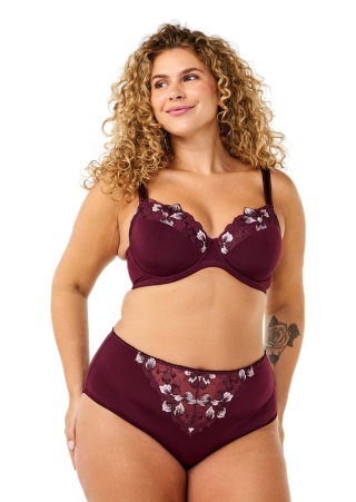 ZIZZI BORDOWE MAJTKI WYSOKI STAN HAFT 008B