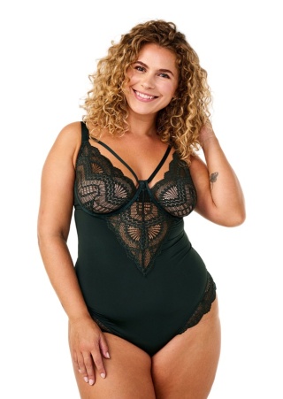 ZIZZI PIĘKNE ZIELONE BODY DETALE 921C
