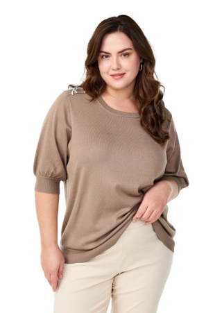 ZIZZI BRĄZOWA DZIANINOWA BLUZKA SWETEREK 435A