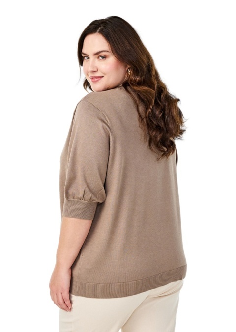 ZIZZI BRĄZOWA DZIANINOWA BLUZKA SWETEREK 435A