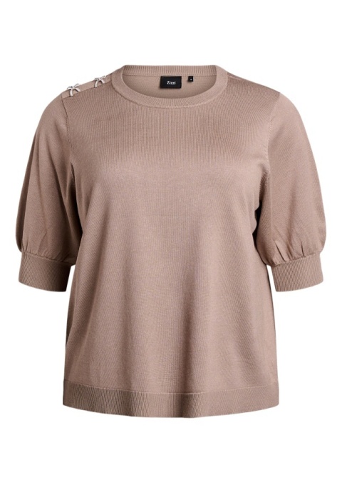 ZIZZI BRĄZOWA DZIANINOWA BLUZKA SWETEREK 435A