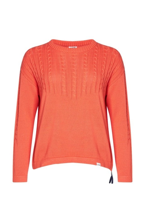 LIND SWETER DZIANINOWY BLUZKA POMARAŃCZOWY L146