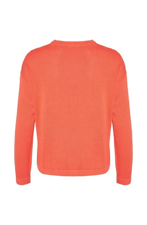 LIND SWETER DZIANINOWY BLUZKA POMARAŃCZOWY L146