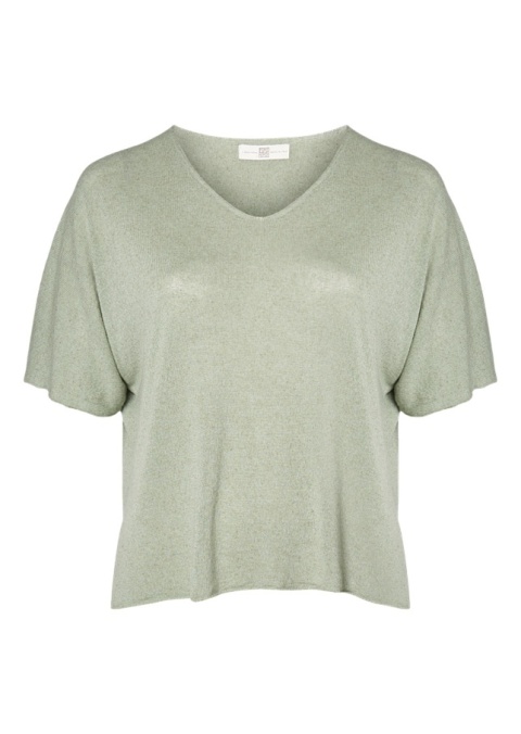 PONT NEUF ŚLICZNYA BLUZKA DZIANINA ZIELONA V115