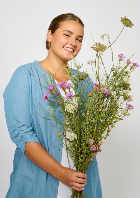 ADIA NIEBIESKA TUNIKA KOSZULOWA A458