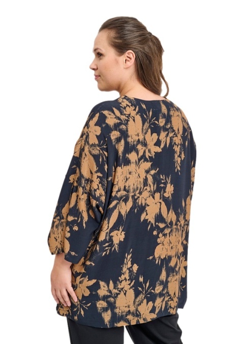 PONT NEUF ELEGANCKA CZARNA BLUZKA OVERSIZE WZÓR V865