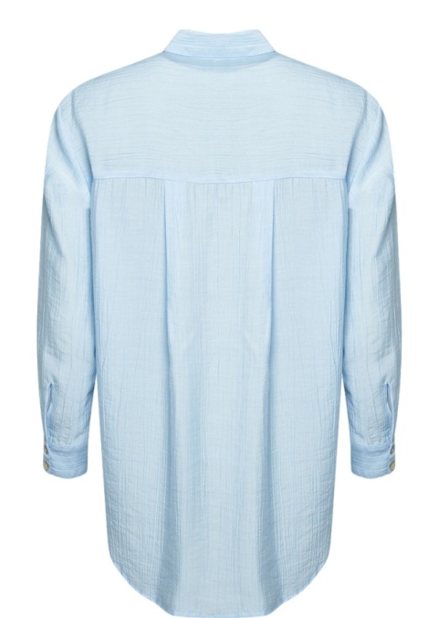 SHIRTMAKER BŁĘKITNA KOSZULA TUNIKA STRUKTURA S680