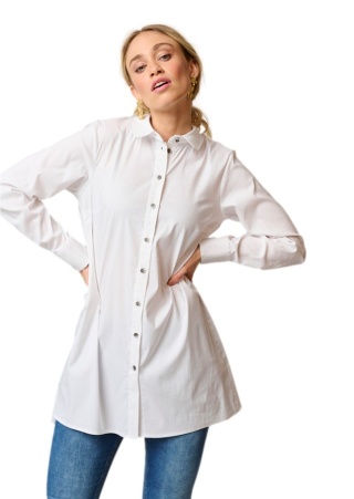 SHIRTMAKER BIAŁA KOSZULA TUNIKA S645