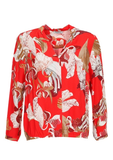 SHIRTMAKER CZERWONA BLUZKA WZÓR GUMKA S475