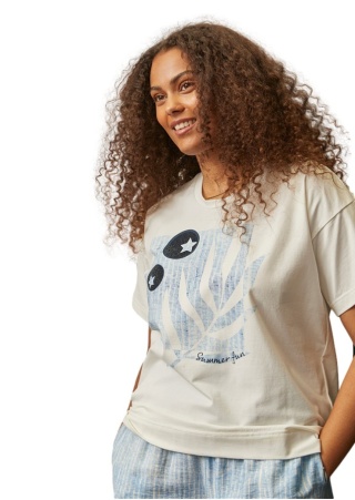 ELTON KLASYCZNY BIAŁY T-SHIRT NADRUK E514