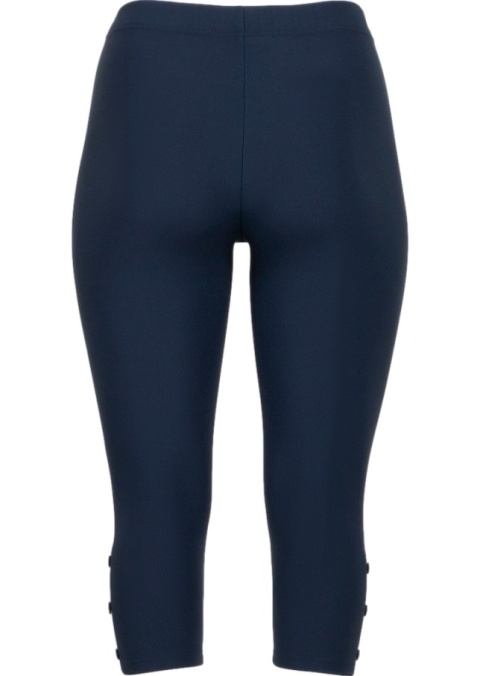 PONT NEUF WYGODNE GRANATOWE LEGGINSY 3/4 DETALE V082