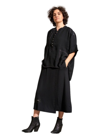 PONT NEUF CZARNA BLUZKA OVERSIZE GUZIKI V206