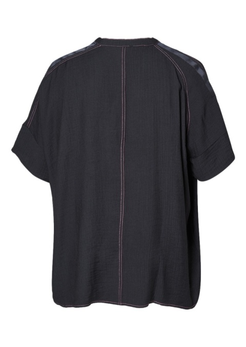 PONT NEUF CZARNA BLUZKA OVERSIZE GUZIKI V206