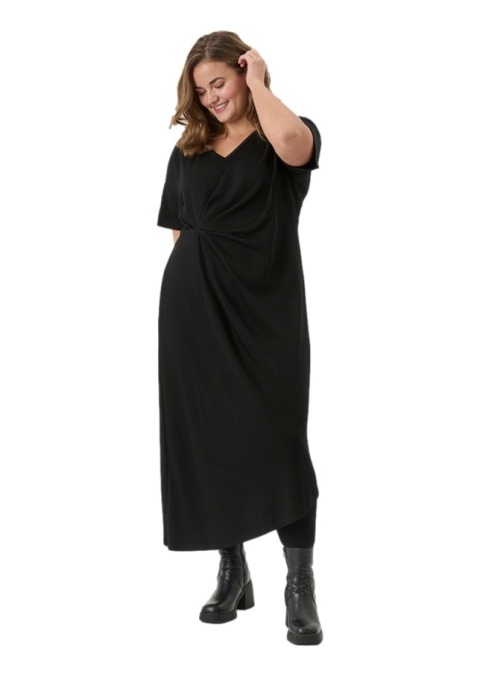 ADIA ELEGANCKA CZARNA SUKIENKA MARSZCZENIE A180