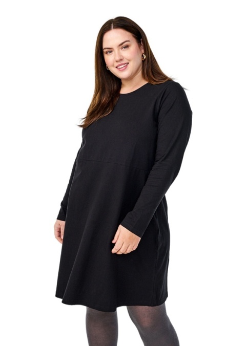 ZIZZI KLASYCZNA CZARNA SUKIENKA BAWEŁNA 036I