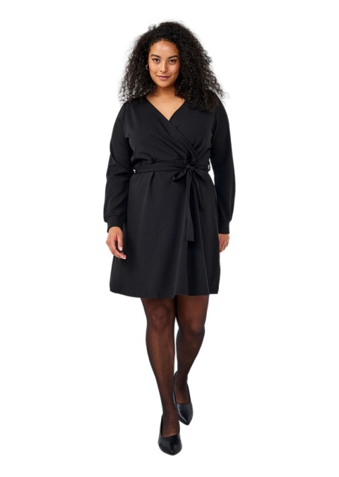 ZIZZI CZARNA SUKIENKA KOPERTOWA WIĄZANIE 146F