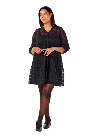 ZIZZI CZARNKA KORONKOWA SUKIENKA TUNIKA 520A